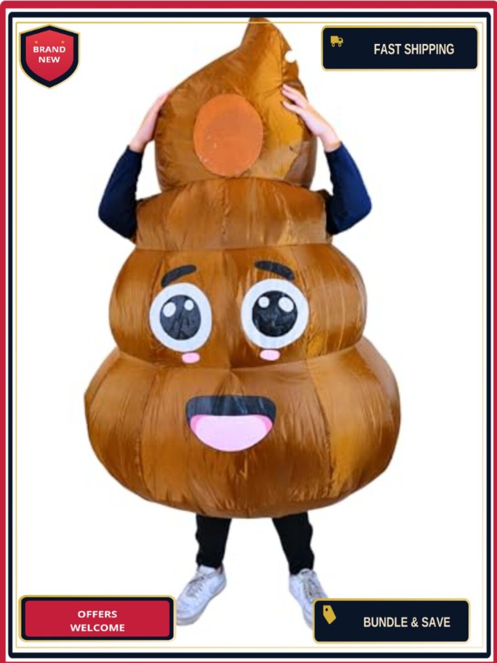 Adult Inflatable Poop Costume Blow Up Halloween Cosplay Party